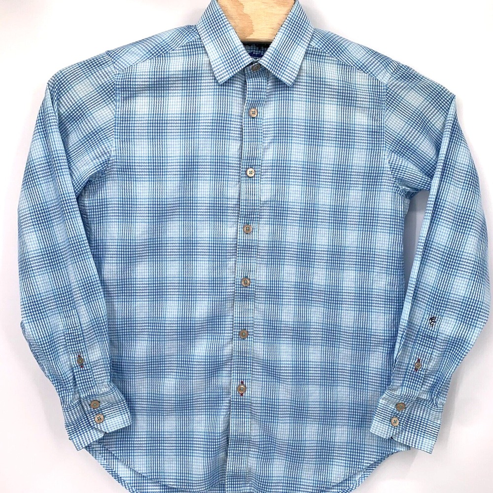Robert Graham Button Down Shirt Mens S Blue Houndstooth Check Classic Fit Cotton - Picture 3 of 7